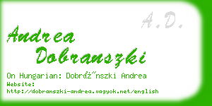 andrea dobranszki business card